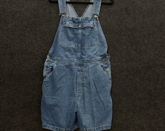 Riveted by Lee Vintage 90s Denim Shortlocks Lavado medio Mono de carpintero para mujer