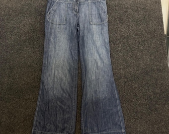 New York & Company Y2K Ausgestelltes Denim Jeans mit weitem Bein Mittlere Wäsche Größe 6 Baumwolle