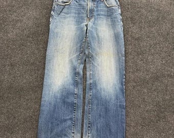 Aeropostale Jeansy męskie 32x32 niebieskie, wyblakłe, szerokie, luźne, dżinsowe, Y2K