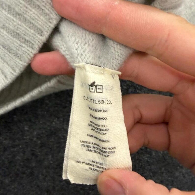 Pull Filson Made In Scotland XS Femme Gris clair Pull en tricot de laine image 3