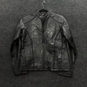 チェリーニ レザー コレクション ヴィンテージ 90年代 パッチワーク モトジャケット ブラック レディース Lサイズ