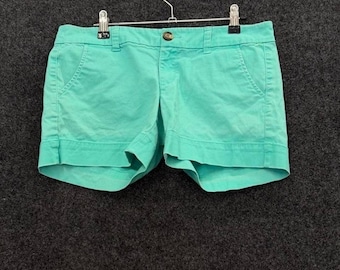 American Eagle Aqua Stretch Shorts Preppy Summer Casual Size 4