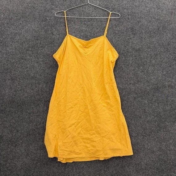 Abercrombie & Fitch Womens XL Yellow Linen Blend Slip Dress Minimalist