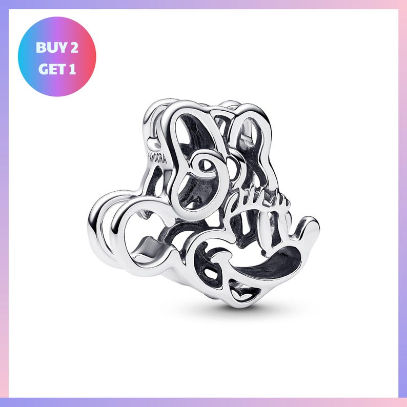 a silver-colored charm bracelet with a unique, abstract design.