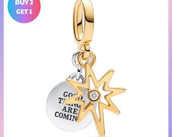 Charm Bracelet Bead, Engravable North Star Lab Grown Charm, Engravable North Jewelry, North Star Jewelry, North Star Lab Jewelry