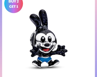 Oswald Lucky Rabbit Charm Bracelet Bead, Sterling Silver Zircon Jewelry
