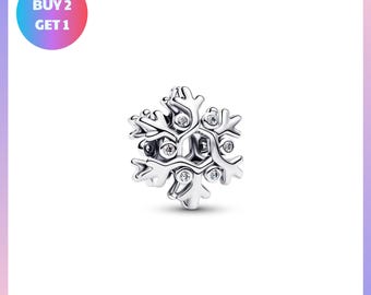 Charm Bracelet Bead, Snowflake Charm, Gift for Her