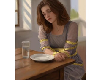 The Hunger Addiction: Eating Disorder Awareness Art, Mental Health Wall Decor, ED Survivor Art Print. Museum-Quality Matte Paper Poster