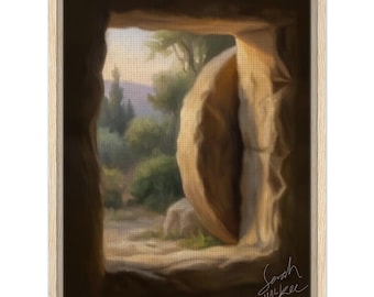 Empty Tomb Resurrection Art Print: Christian Easter Wall Art, Religious Hope Canvas