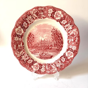 Vintage Palissy Pottery Eton College Plate - Mid Century English Ironstone Thames River Scene