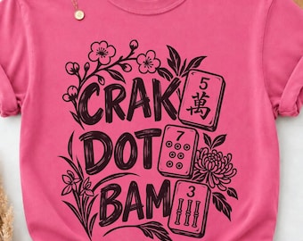 Comfort Colors Mahjong Crack Dot Bam Shirt, Mahjong Lover Gift Idea, Mahjong Club Game Night Outfit, Mahjong Player Tee, Cute Mahj Tshirt