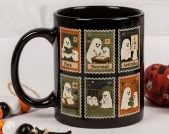 Para Normal Activities Halloween Paraprofessional Ghost Mug, Teacher Aide Vintage Stamp Coffee Cup, Assistant Teacher Spooky Season Gift