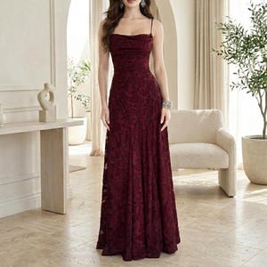 merlot-colored fitted dress with spaghetti straps Sparkly Fitted Corset Sequins Mermaid Prom Dress with Spaghetti Straps Lace-Up Back S9118P - Prom Dresses