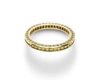 Yellow Diamonds 14k Yellow Gold Eternity Band Engagement Wedding Ring Jherwitt Jewelry Gift