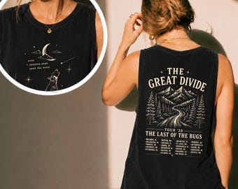 Orbiter Song Inspired Tank Top, NK Indie Folk Tee, Retro Moon Tee, The Divide Tour Shirt | Comfort Colors® 9360