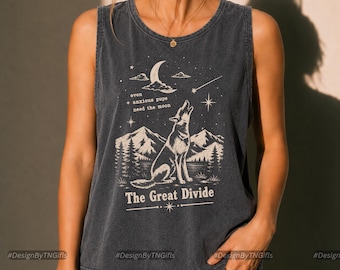 Linne inspirerat av Orbiter Song, tryck endast framtill, NK Indie Folk-t-shirt, retromåneskjorta, The Divide Tour | Comfort Colors® 9360