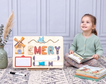 Baby Gift | Personalized Name Puzzle | New Baby Gift |  Children's Activity Board | 0-3 Years Personalized Toy