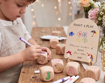 Color Your Own ABC Blocks: Baby Shower Activity,Heirloom Baby Toy