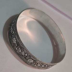 Minimalist Open Cuff Sterling Silver Bracelet – Modern Double Loop Adjustable Statement Bangle for Women |