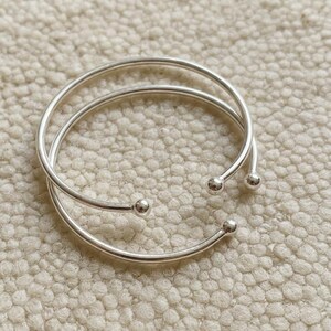 925 Sterling Silver Cuff Bangle Bracelet – Handmade Open Adjustable Silver Bracelet for Women | Minimalist Statement Jewelry