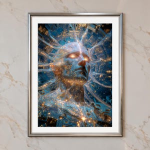 Futuristic Portrait | Cybernetic Entity Artwork | Artificial Intelligence Art (Digital Download)