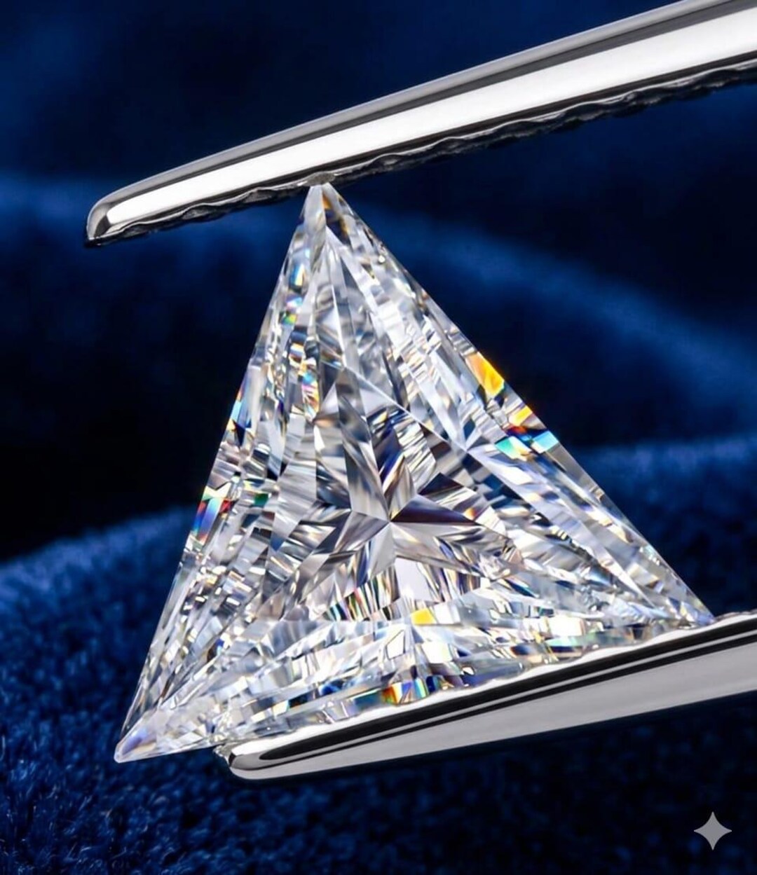 Triangle Lab Diamond Lab Created Diamond 8x8mm Triangle Cut If Clarity D Colour GIE ...