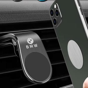 Soporte magnético para teléfono de coche BMW en forma de L, de aleación, ideal como regalo.