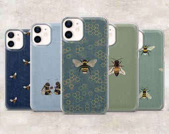 Bee Phone Case Honey Bumble Bee Cover for iPhone 17Pro, 16, 15, 14, 13, 12, Samsung S26, S25, S24, S23Fe, A16, A56, Pixel 10, 9Pro