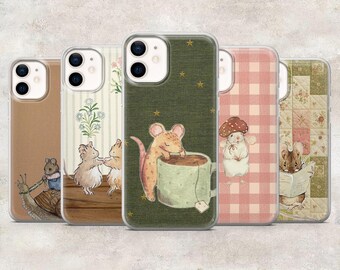 Cute Mouse Phone Case Hamster Mouse Cover for iPhone 17Pro 16 15, 14, 13, 12, Samsung S26, S25, S24, S23Fe, A16, A56, Pixel 10, 9Pro