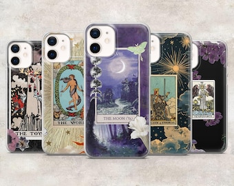 Tarot Card Phone Case Tarot Witchy Cover for iPhone 17Pro, 16, 15, 14, 13, 12, Samsung S26, S25, S24, S23Fe, A16, A56, Pixel 10, 9Pro