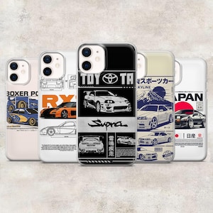 JDM Car Phone Case Retro Car Cars Cover for iPhone 17Pro, 16, 15, 14, 13, 12, Samsung S26, S25, S24, S23Fe, A16, A56, Pixel 10, 9Pro