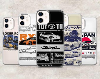JDM Car Phone Case Retro Car Cars Cover for iPhone 17Pro, 16, 15, 14, 13, 12, Samsung S26, S25, S24, S23Fe, A16, A56, Pixel 10, 9Pro