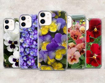 Pansy Phone Case Summer Flower Pansies Cover for iPhone 17Pro 16 15, 14, 13, 12, Samsung S26, S25, S24, S23Fe, A16, A56, Pixel 10, 9Pro