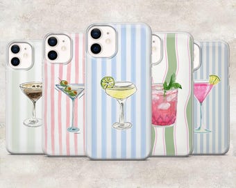 Cocktail Phone Case Dirty Martini Margarita Cover for iPhone 17Pro 16 15, 14, 13, 12, Samsung S26, S25, S24, S23Fe, A16, A56, Pixel 10, 9Pro