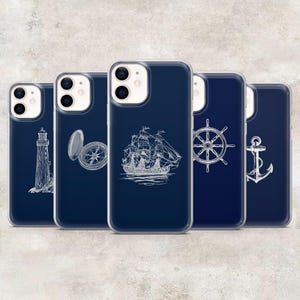 Nautical Phone Case Ocean Aesthetic Seashore voor iPhone 17Pro, 16, 15, 14, 13, 12, Samsung S26, S25, S24, S23Fe, A16, A56, Pixel 10, 9Pro
