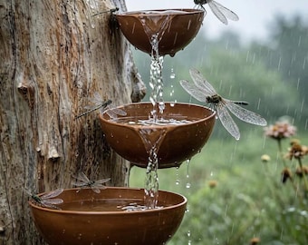 Rustic Metal Bird Bath Bowl Set, Mini Bird Water Station, Garden Bird Feeder Dish, Outdoor Bird Bath Decor, Set of 3