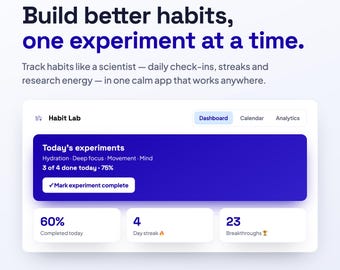 Habit Tracker App | Science-Themed Daily Habit Builder, Calendar, Streaks & Analytics | Atomic Habits Planner | Digital Download
