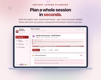 Tutor Stundenplan-Generator | Strukturierte Nachhilfe Session-Generator | Mathe-Lehrbücher | Aufwärmen, Üben, Hausaufgaben | Herunterladen