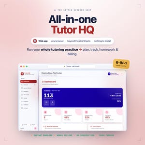 Tutor HQ / Panel de control integral para tutores de ciencias de GCSE y A-Level / Planes de lecciones, tareas, seguimiento del progreso, facturas / Descarga digital