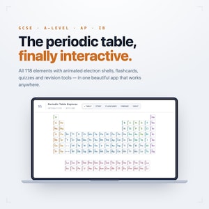 Interactive Periodic Table Explorer | GCSE & A-Level Chemistry Revision Tool | 118 Elements, Flashcards, Electron Shells (Digital Download)