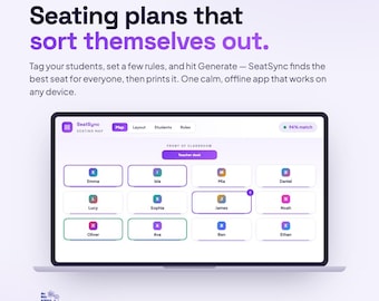 Classroom Seating Plan Maker | Smart Seating Chart Generator for Teachers | Drag & Drop Desks | Print | Digital Download
