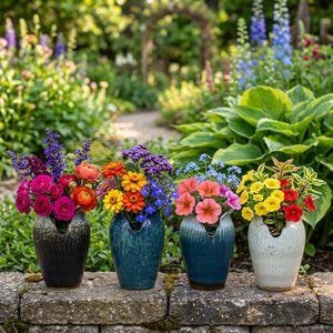 Rustieke keramische bloempot, handgemaakte succulente plantenbak, decoratieve kamerplantpot, blauw geglazuurd aardewerk tuindecor