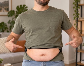 Lustige Bauchtasche mit behaartem Bauch, realistische Bauchtasche für Männer, witziges Geschenk für Männer, 3D-Bauchtasche
