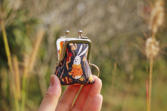 Bunny Coin Purse Keychain: Cotton Mini Pouch