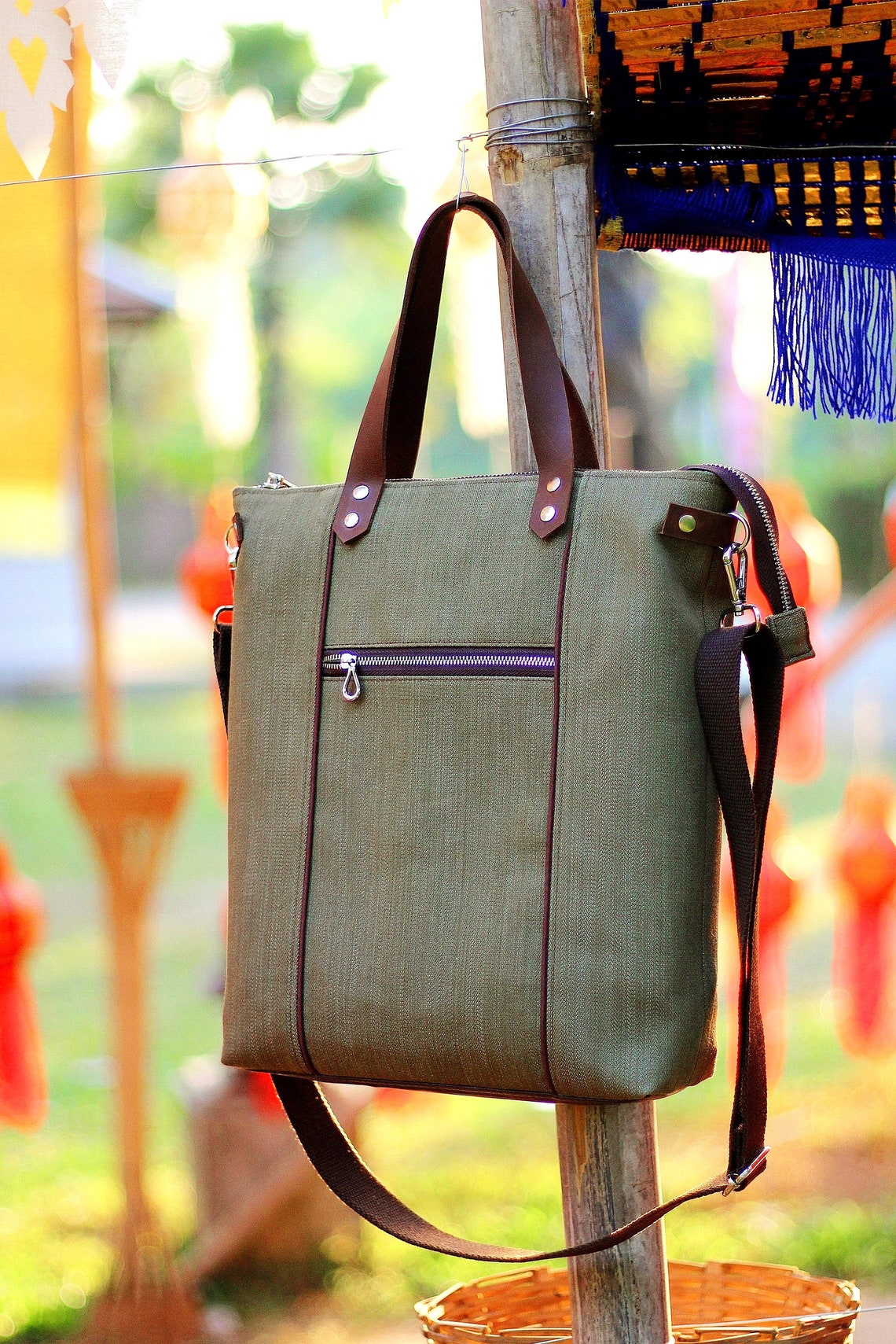 Olivegreen Denim Crossbody Bag Tote Bag Handmade Bag Hobo Etsy