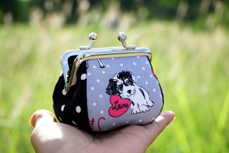 Dog coin purse Kiss lock coin purse Etsy