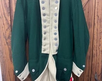 American Revolution War Regimental Soldier War Uniform Green Wool Jacket