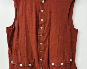 Colonial Linen Waistcoat Men's 18th Century Style Historical Waistcoat Vest