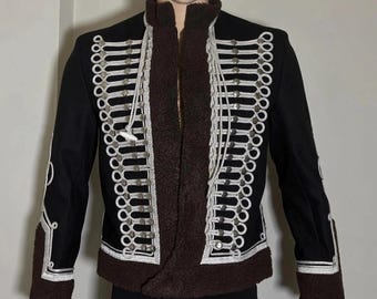 Black Hussars Handcrafted Pelisse 15th Regiment Silver With Braide Fast Shipping