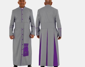 Clergy Robe for Men – Purple Clergy Design in Different Color Contrast–Tropical